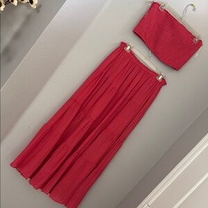 HYFVE Red Maxi A-Line Skirt for Cocktail